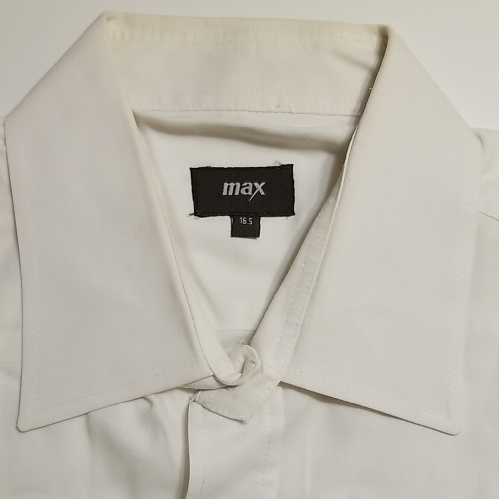 Men's White Dress Shirt Size 16,5 "MAX" Still Excellent Quality